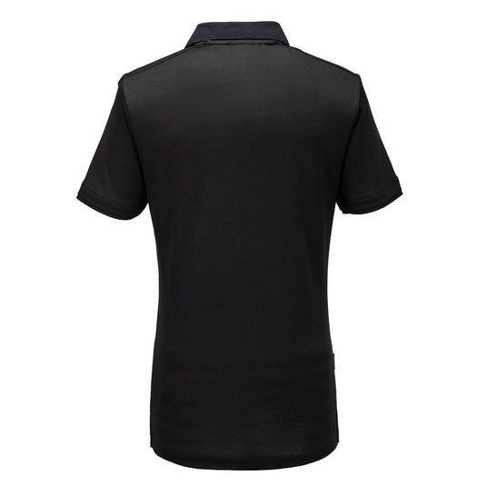 T722-Polo WX3 Eco manches courtes, Noir, vue de dos 