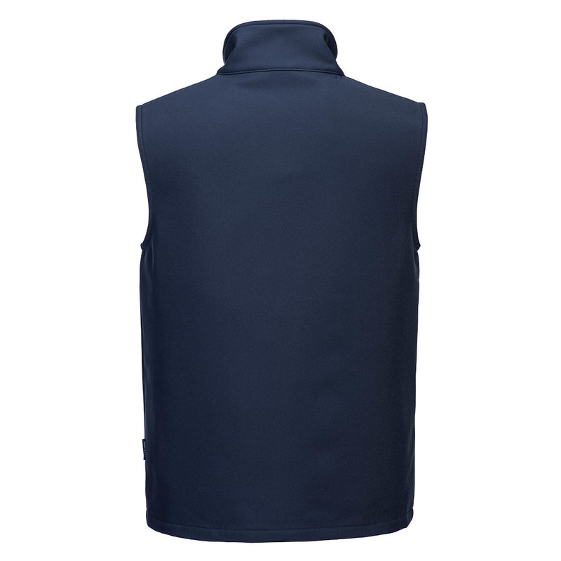 Chargez l'image dans la visionneuse de la galerie, TK22 - Gilet Softshell Print and Promo (2 couches), Marine, vue de dos # Couleur_Marine
