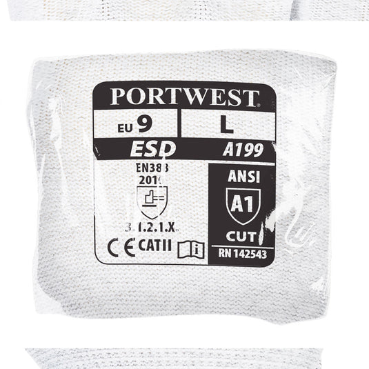 VA199-Gant Vending Antistatique PU, Gris, vue de dos 