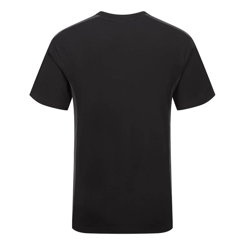 Chargez l'image dans la visionneuse de la galerie, W1660-T-shirt bicolore, Noir/Gris, vue de dos # Couleur_Noir/Gris
