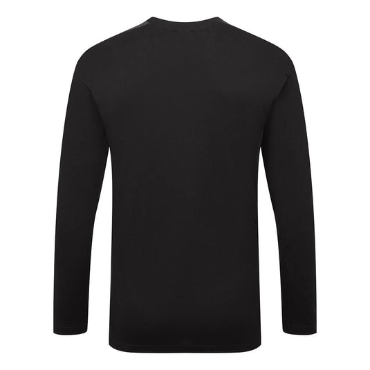 W1664-T-Shirt Bicolore Manches Longues Confortable et Stylé, Noir/Gris, vue de dos 